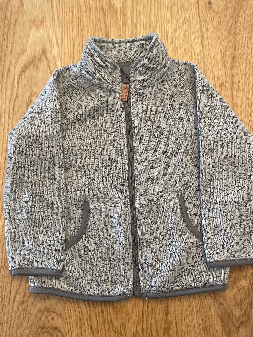 George Heather Gray Zip-Up Knit Sweater Jacket